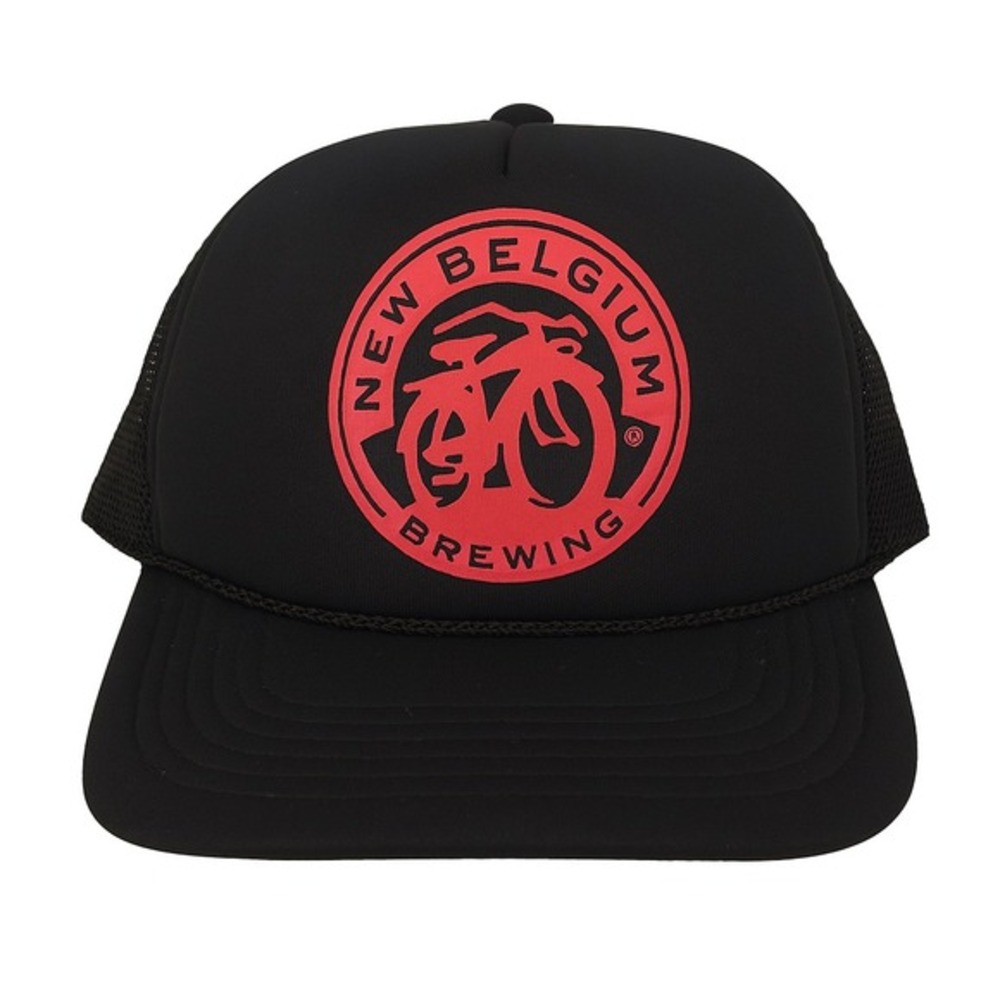 New Belgium Brewing Otto 39-165 Mens Black Snapback‎ Trucker Hat Mesh Cap Logo